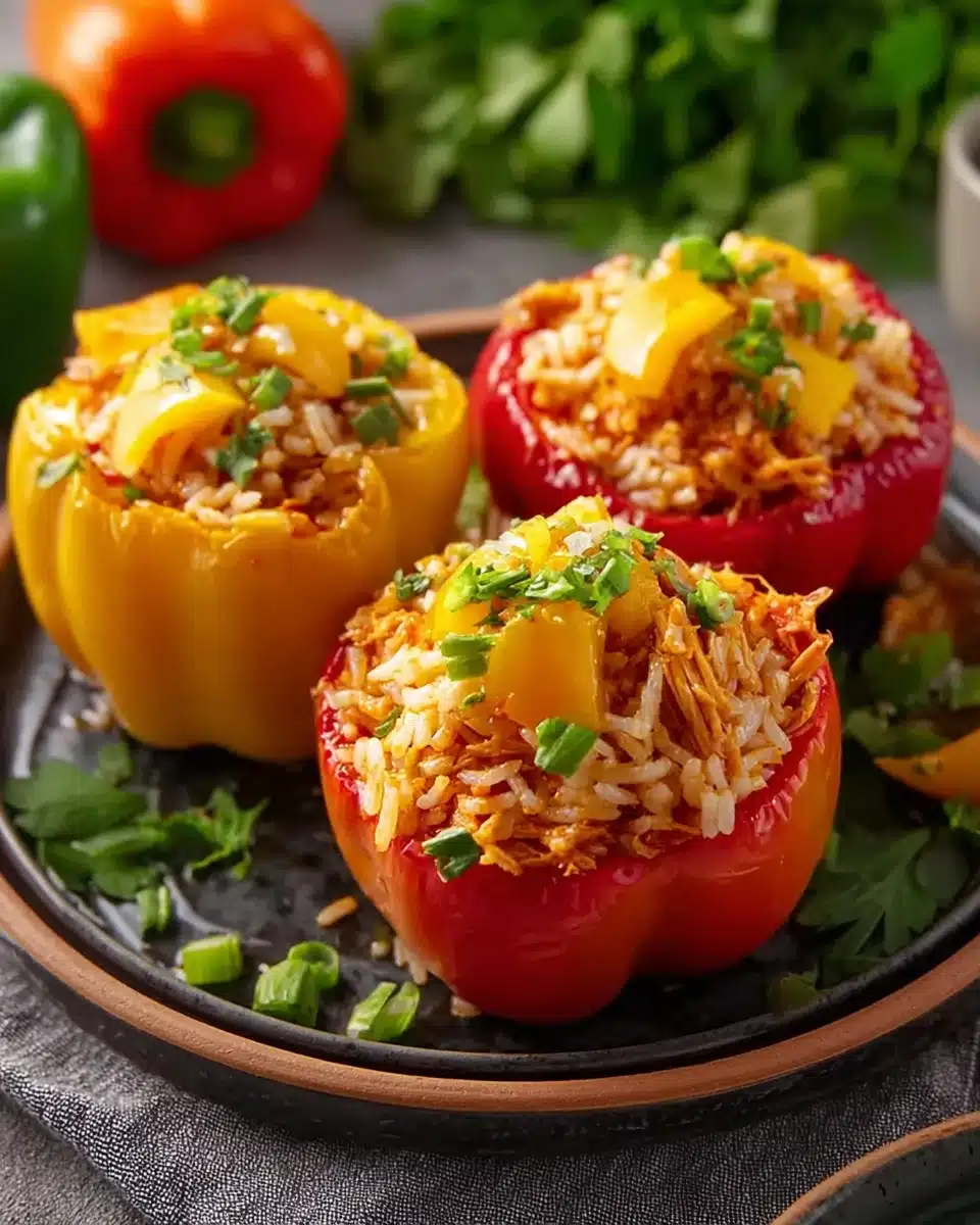 Teriyaki Pineapple Chicken Rice Stuffed Peppers Recipe - Recipe Image