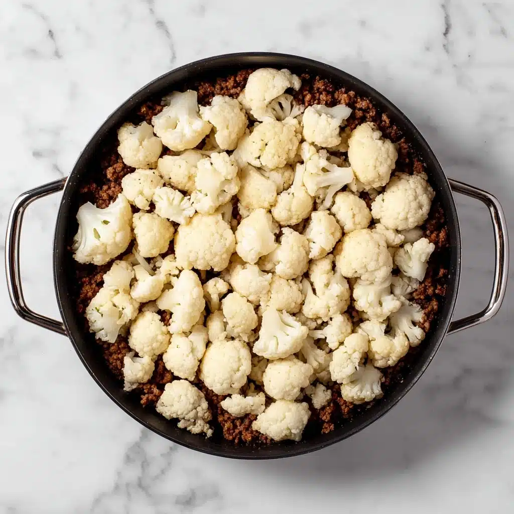 Keto Italian Ground Beef and Cauliflower Skillet Recipe - Recipe Image