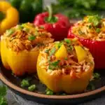 Teriyaki Pineapple Chicken Rice Stuffed Peppers Recipe