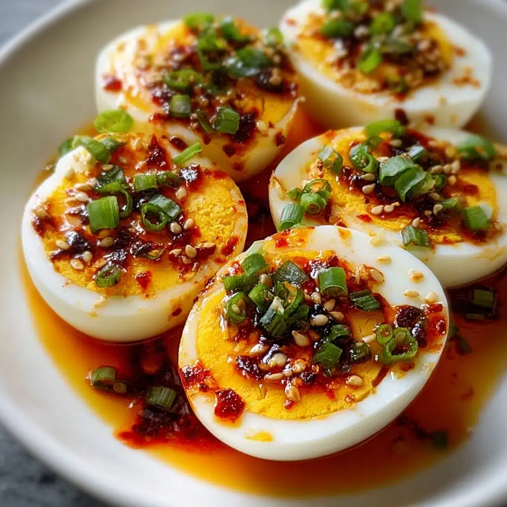 Spicy Chili Garlic Deviled Eggs Recipe - Recipe Image