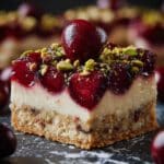 Cherry Pistachio Cheesecake Bars Recipe
