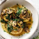 Baked Potatoes with Mushrooms and Spinach Drizzled with Vegan Gravy Recipe