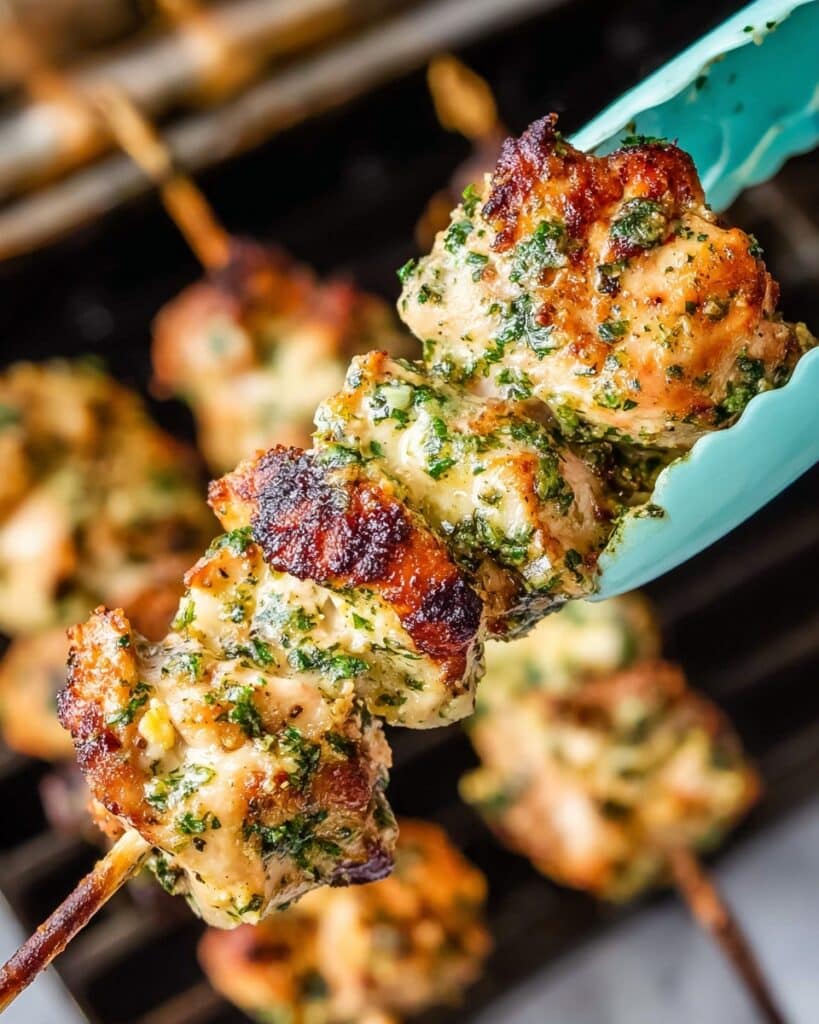 Air Fryer Garlic Parmesan Chicken Skewers Recipe