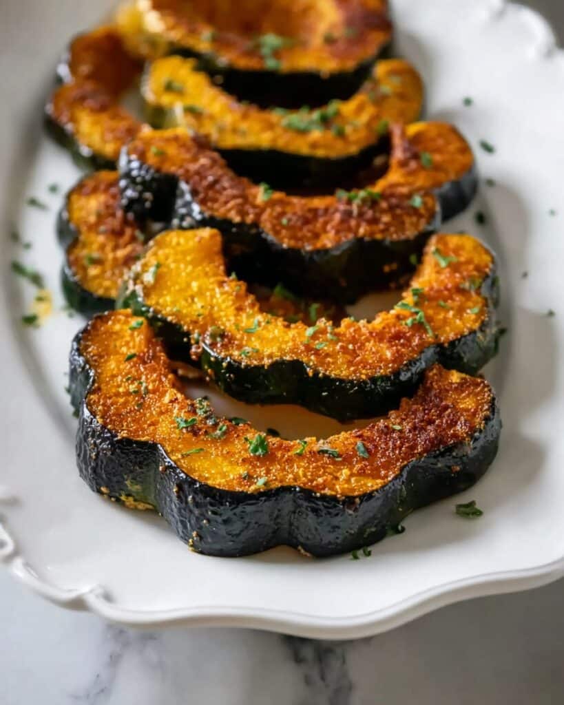 Honey Maple Roasted Acorn Squash with Spiced Butter Recipe