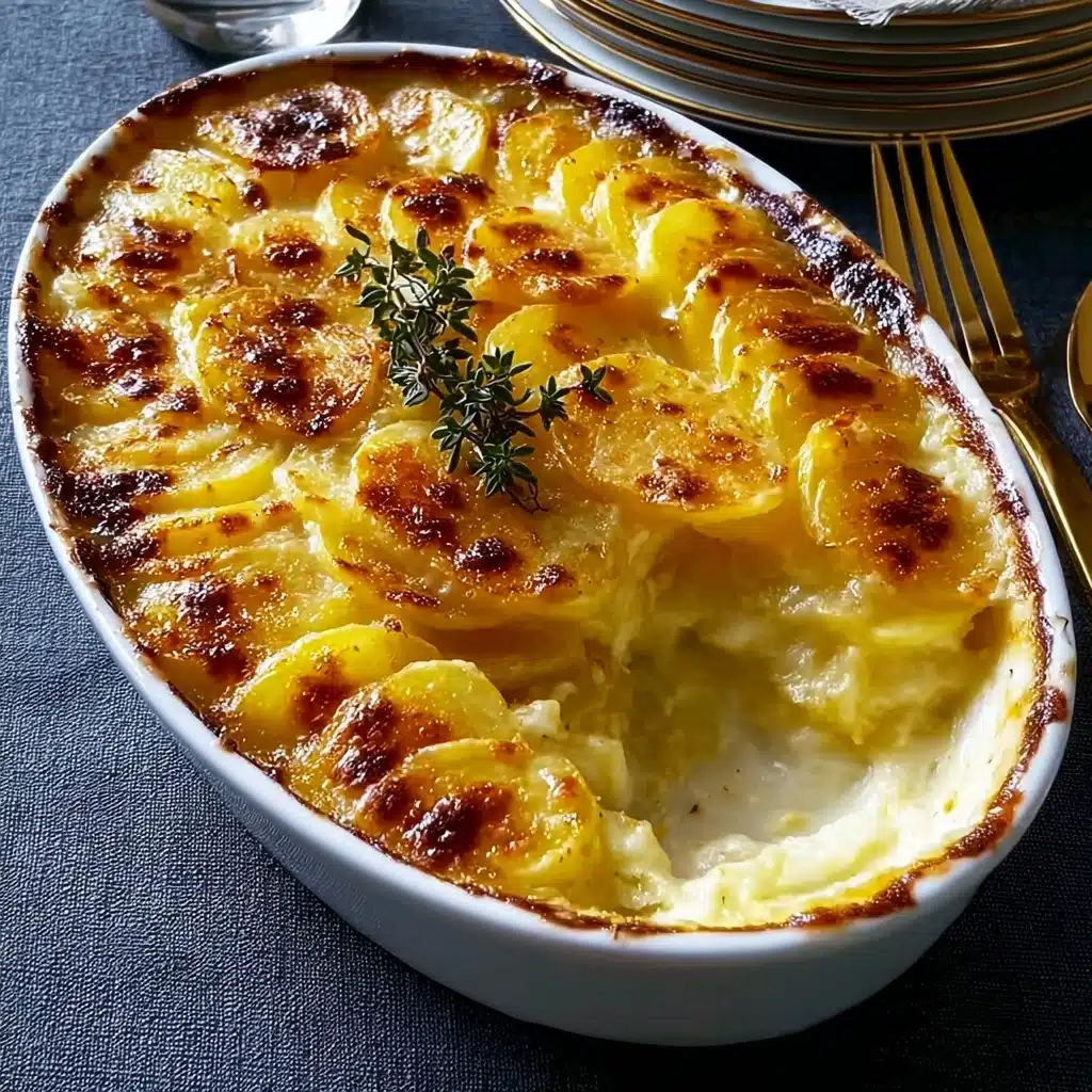 Cheesy Garlic Potatoes Gratin Recipe - Recipe Image