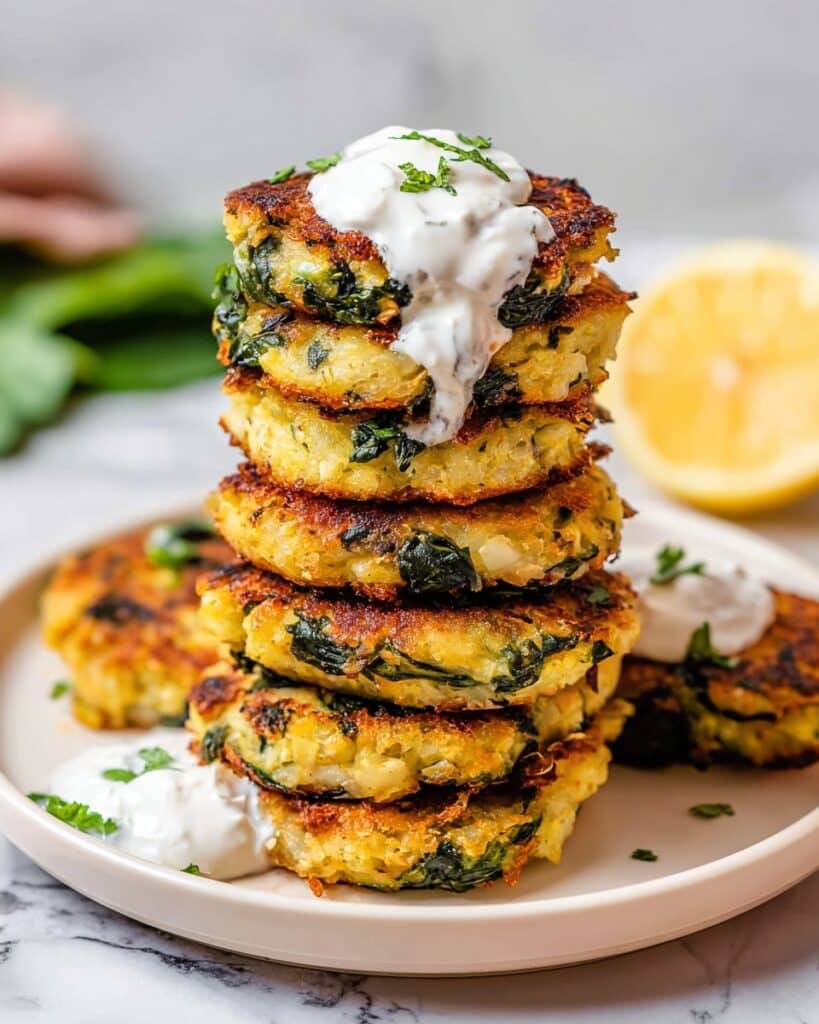 Mashed Potato and Spinach Pancakes Recipe