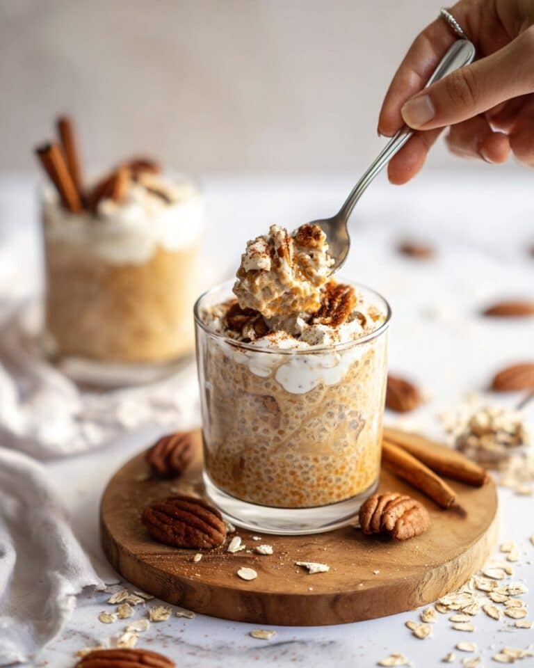 Perfectly Chewy Pumpkin Pie Overnight Oats with Almond Milk Recipe