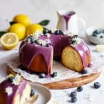 Lemon Ricotta Cake with Blueberry Glaze Recipe