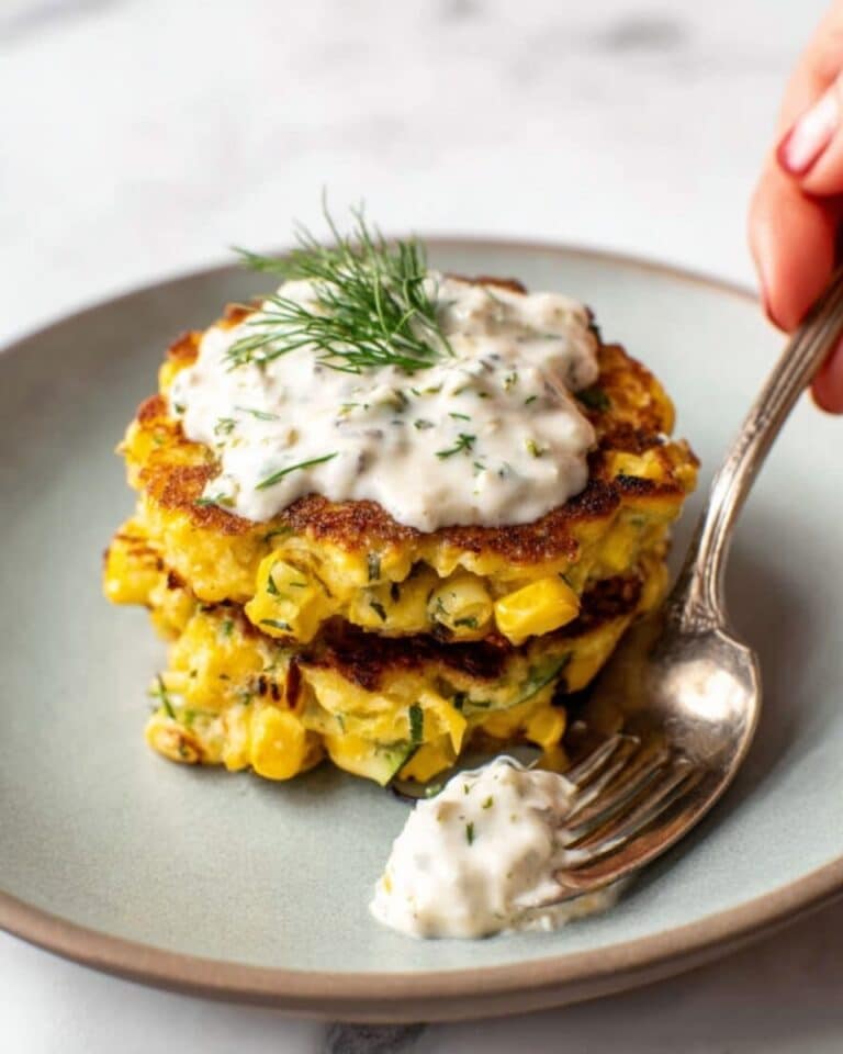 Corn and Zucchini Fritters with Herb Yogurt Sauce Recipe