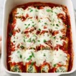 Cheesy Spinach Manicotti with Marinara Sauce Recipe