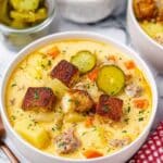 Cheesy Crockpot Cheeseburger Soup Recipe