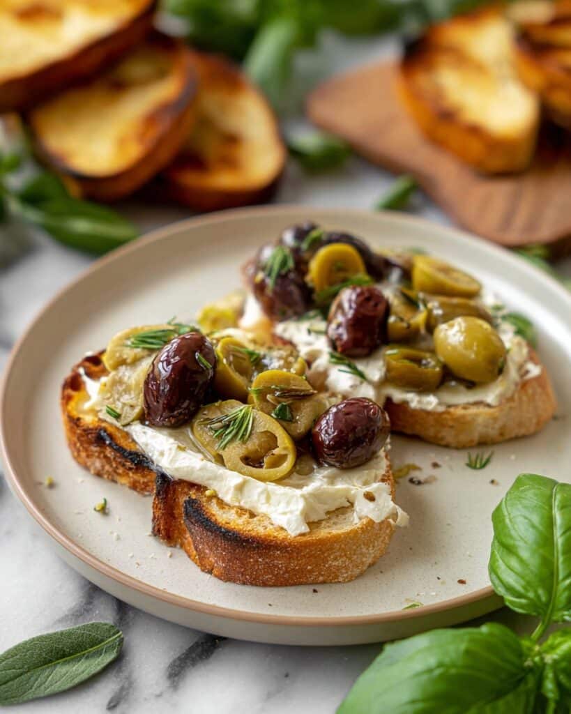 Herb Roasted Olives with Burrata Recipe