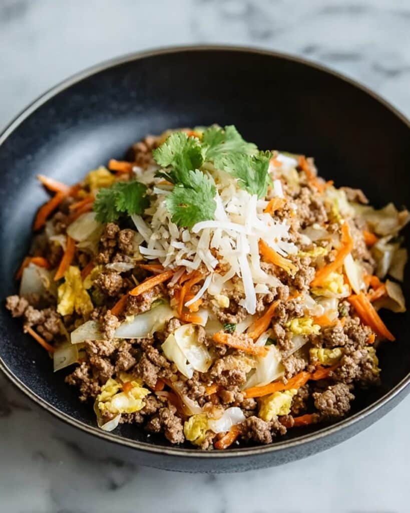 Easy Keto Egg Roll in a Bowl Recipe