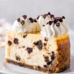 Creamy Chocolate Chip Cheesecake with Mini Chips & Whipped Cream Recipe