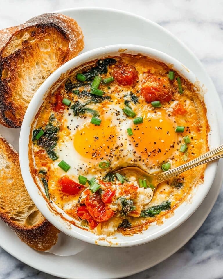Baked Feta Eggs with Roasted Tomatoes and Vegetables Recipe