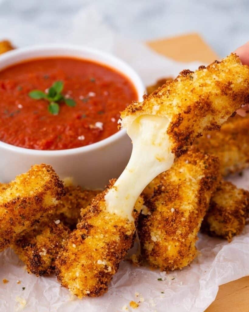 Homemade Air Fryer Mozzarella Sticks Recipe