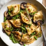 One-Skillet Soy Shiitakes with Dumplings Recipe