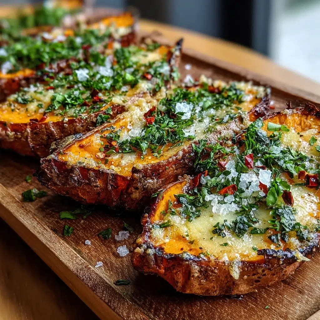 Garlic Parmesan Sweet Potato Wedges Recipe - Recipe Image