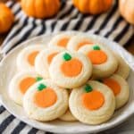 Pumpkin Sugar Cookies with Orange and Green Details Recipe