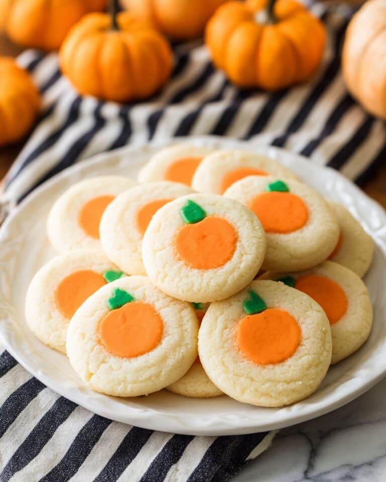 Pumpkin Sugar Cookies with Orange and Green Details Recipe