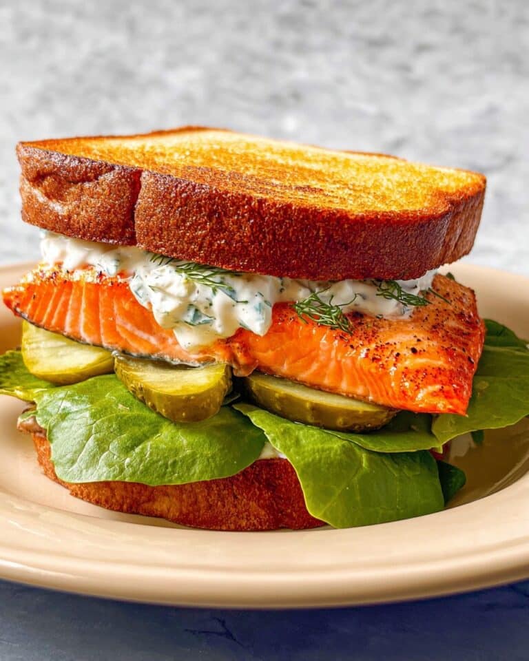 Salmon Sandwich with Yogurt-Dill Sauce Recipe