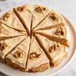 Coffee Layer Cake with Coffee Buttercream, Apricot Jam, and Roasted Walnuts Recipe
