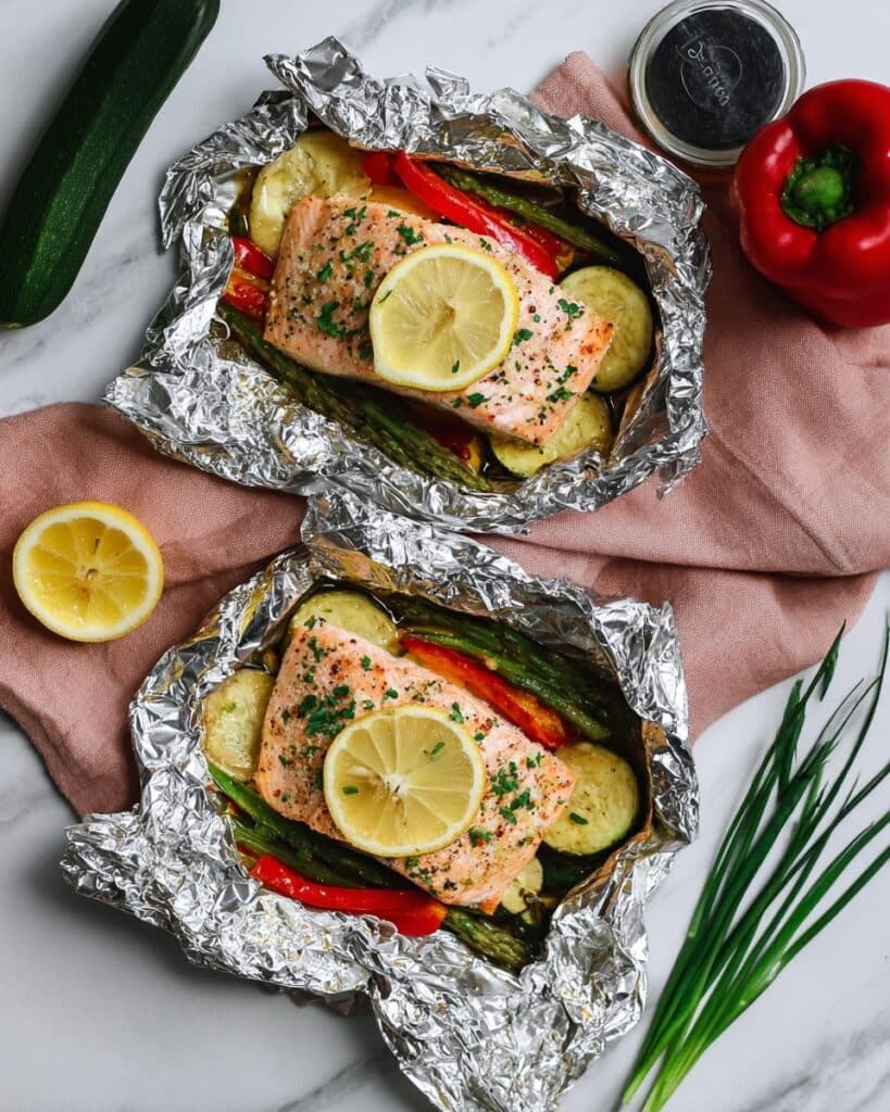Honey Mustard Grilled Salmon in Foil Packets Recipe