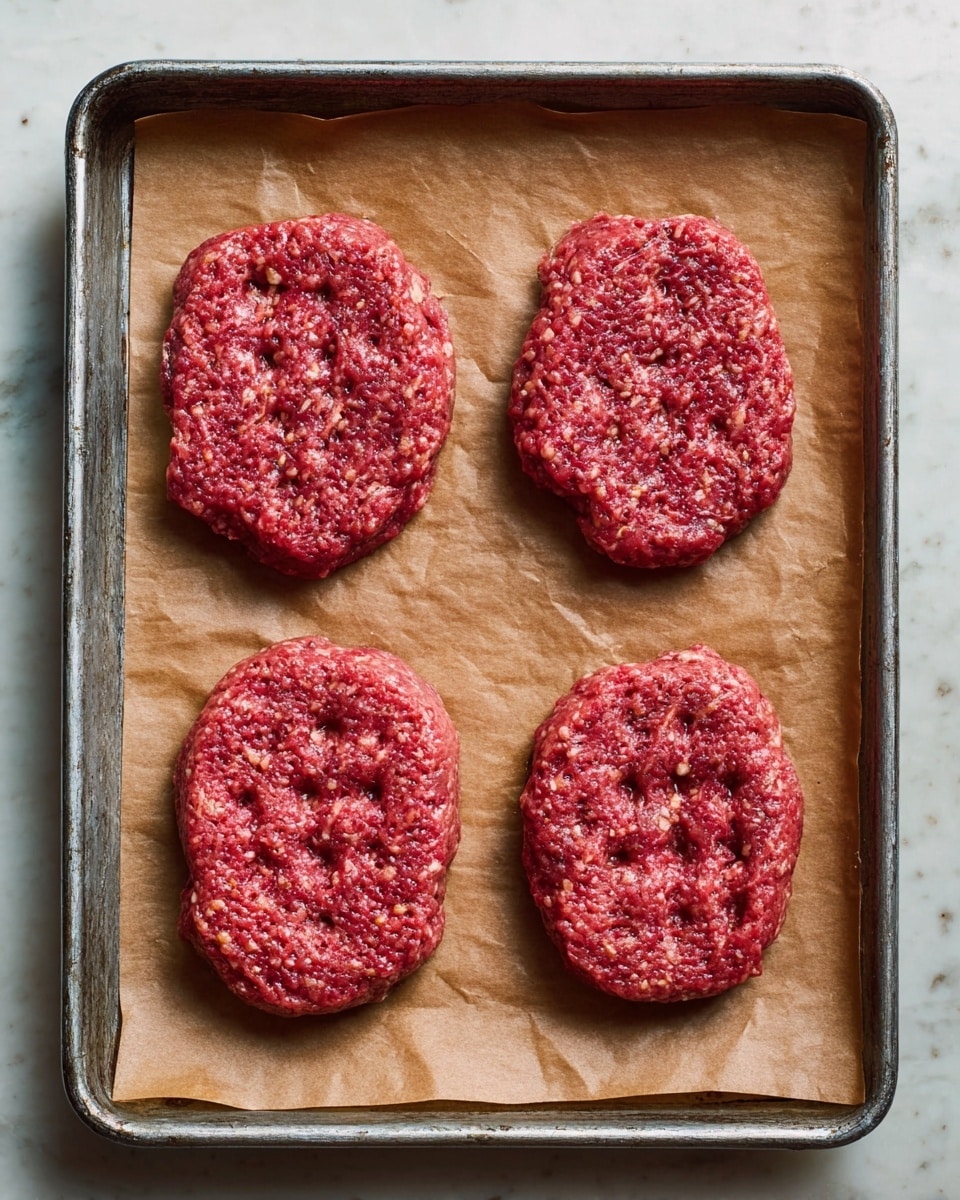 The dish shows two dark brown meat patties on a bed of light beige mashed potatoes with a smooth and creamy texture, gently spread in a circular shape on a white plate. On top of the patties, there is a thick, glossy brown mushroom sauce with slices of cooked mushrooms and small bits of onion, adding a shiny and slightly chunky layer. The plate sits on a white marbled surface with a blurred background that includes a black pan with more of the patties inside. Photo taken with an iphone --ar 4:5 --v 7