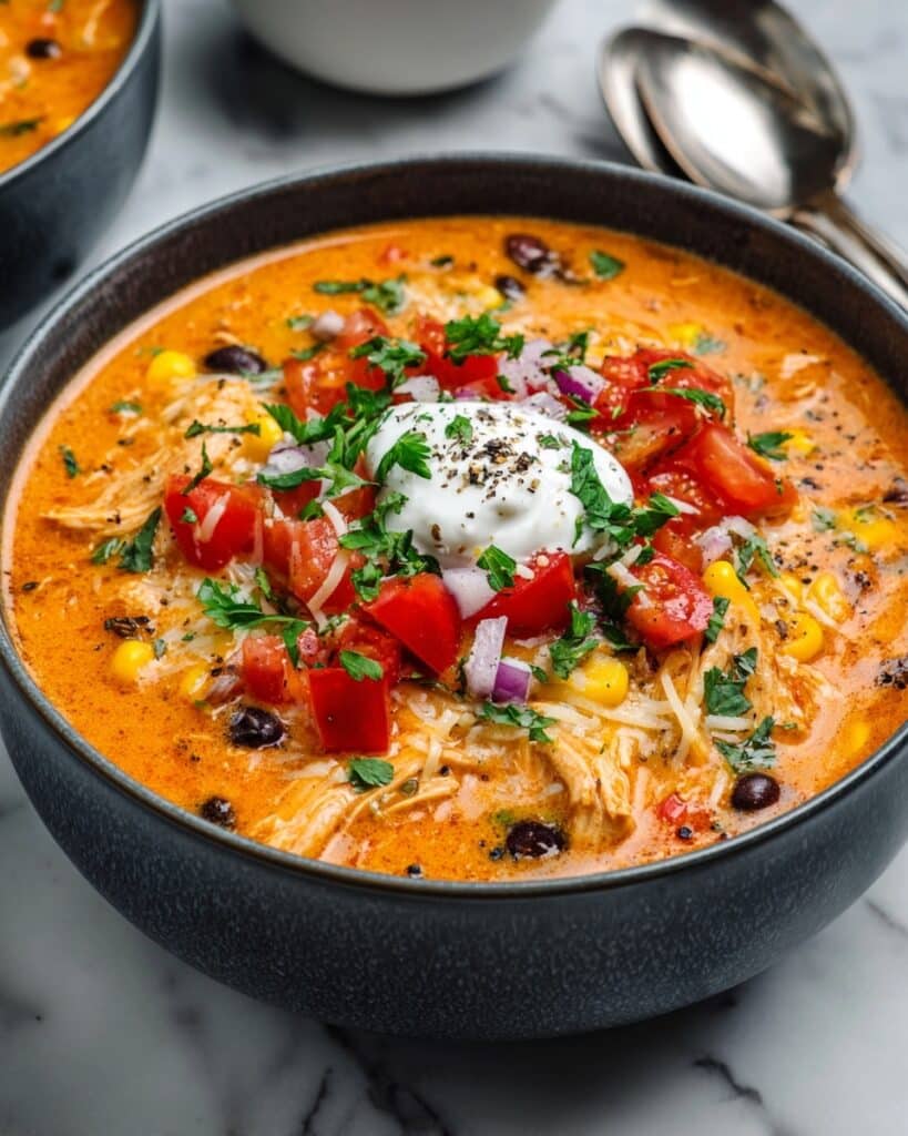 Creamy Chicken Taco Soup with Cream Cheese Recipe