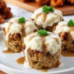 Vegan Gluten-Free Thanksgiving Stuffing-Muffins with Mashed Potatoes and Gravy Recipe