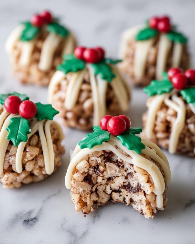 No-Bake Rice Krispie Christmas Puddings Recipe