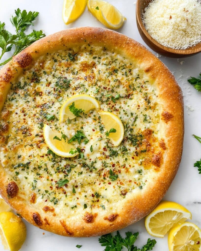 Lemon Pizza with Fresh Mozzarella, Lemon Brine, and Parsley Recipe
