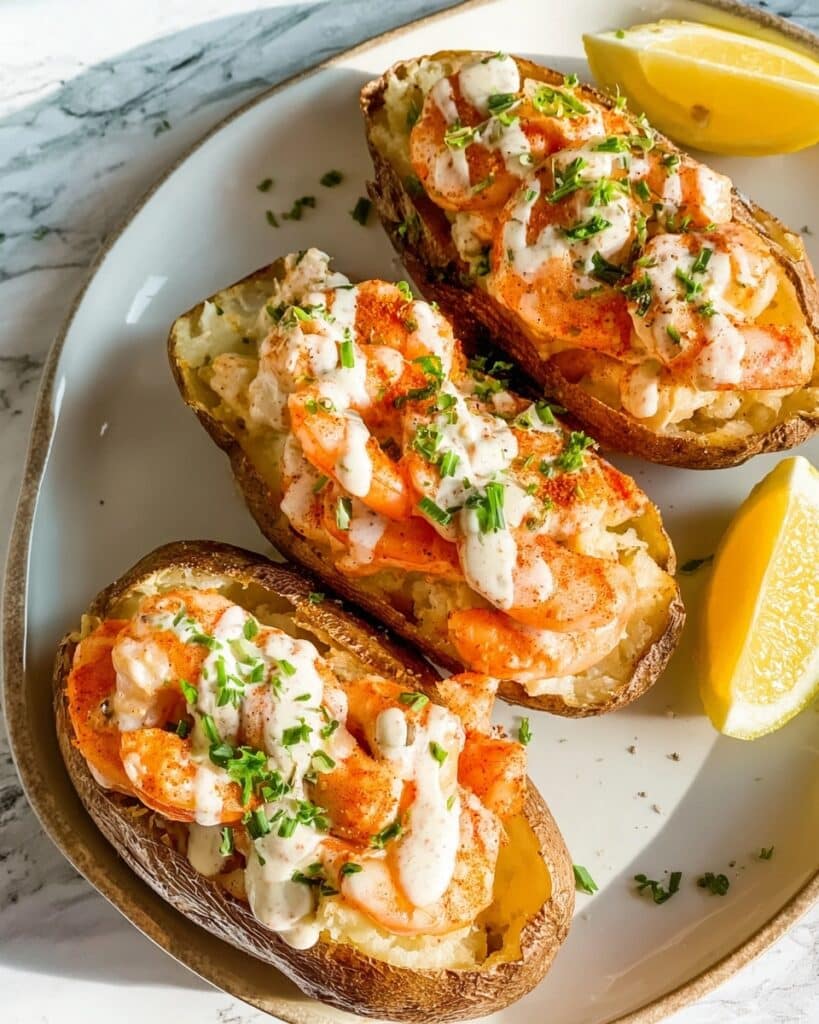 Shrimp Baked Potato with Creamy Cajun Sauce Recipe