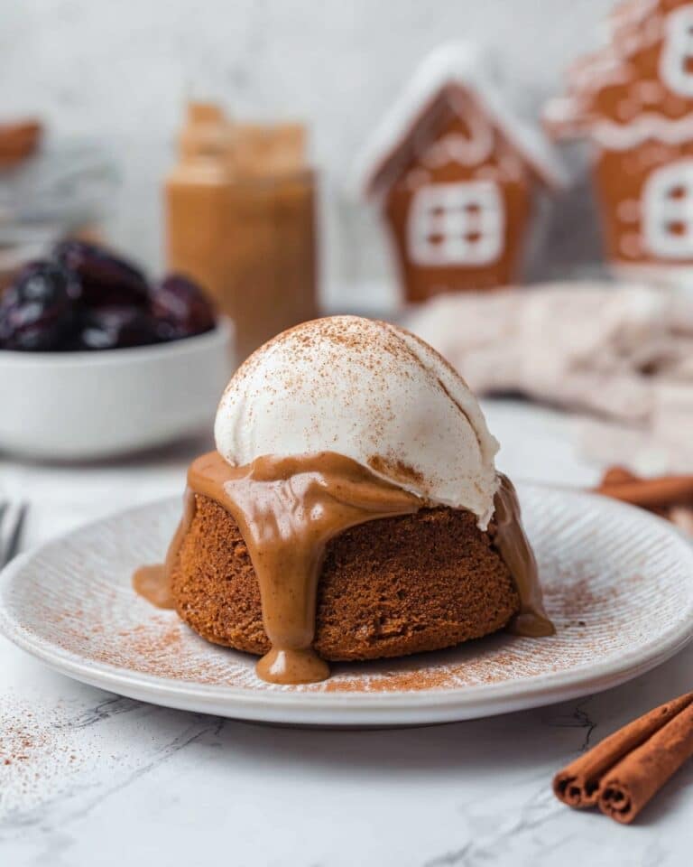 Spiced Sticky Toffee Puddings with Vegan Toffee Sauce and Coconut Whipped Cream Recipe