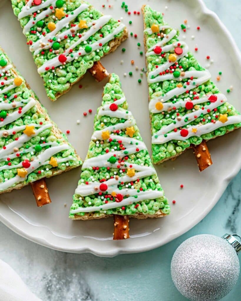 Christmas Tree Rice Krispie Treats Recipe