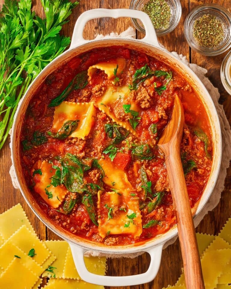 One-Pot Lasagna Soup with Ground Beef Recipe