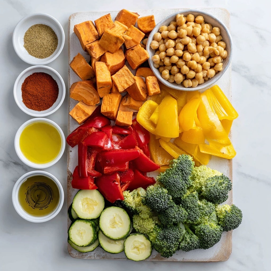 Roasted Vegetable & Chickpea Bowl with Tahini Dressing Recipe - Recipe Image
