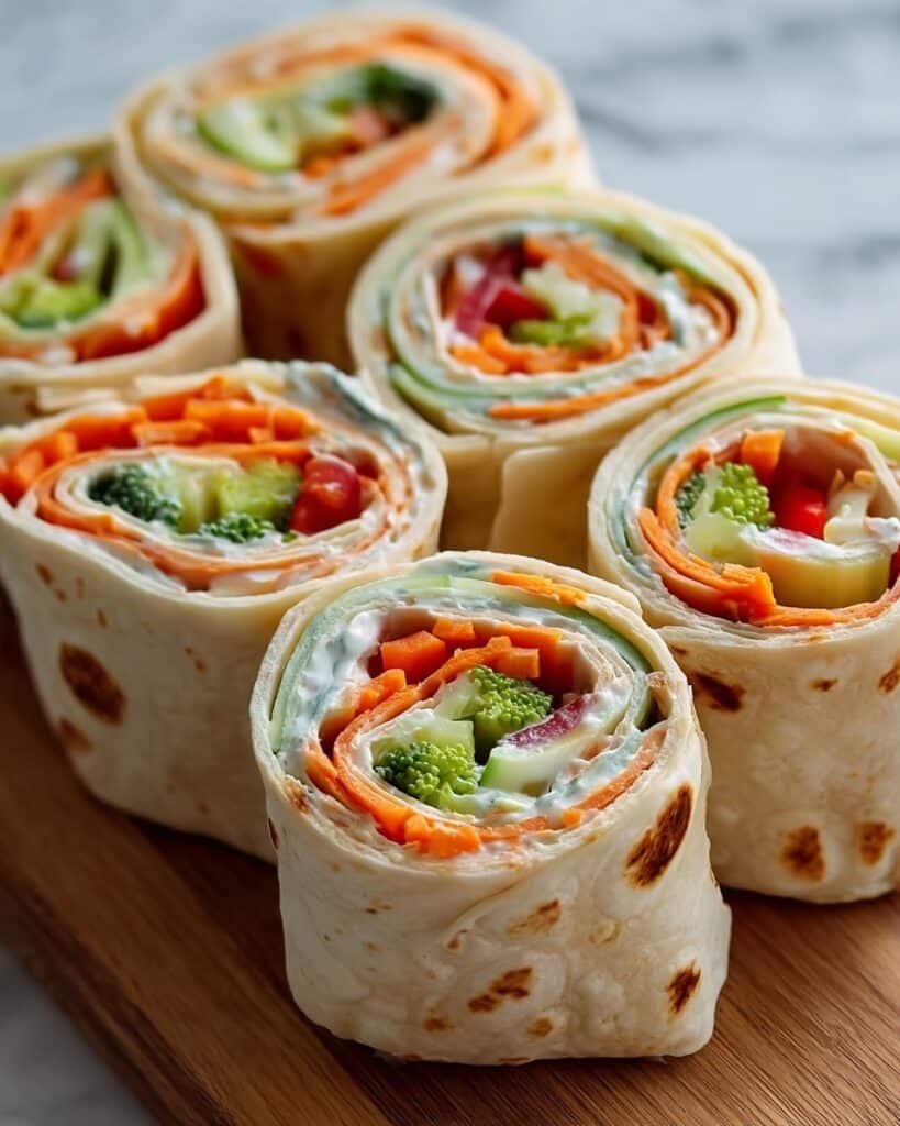 Fresh Vegetable Tortilla Roll Ups Recipe
