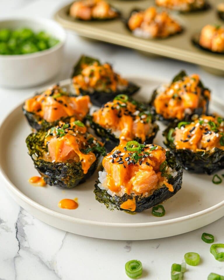 Easy Baked Salmon Sushi Cups Recipe