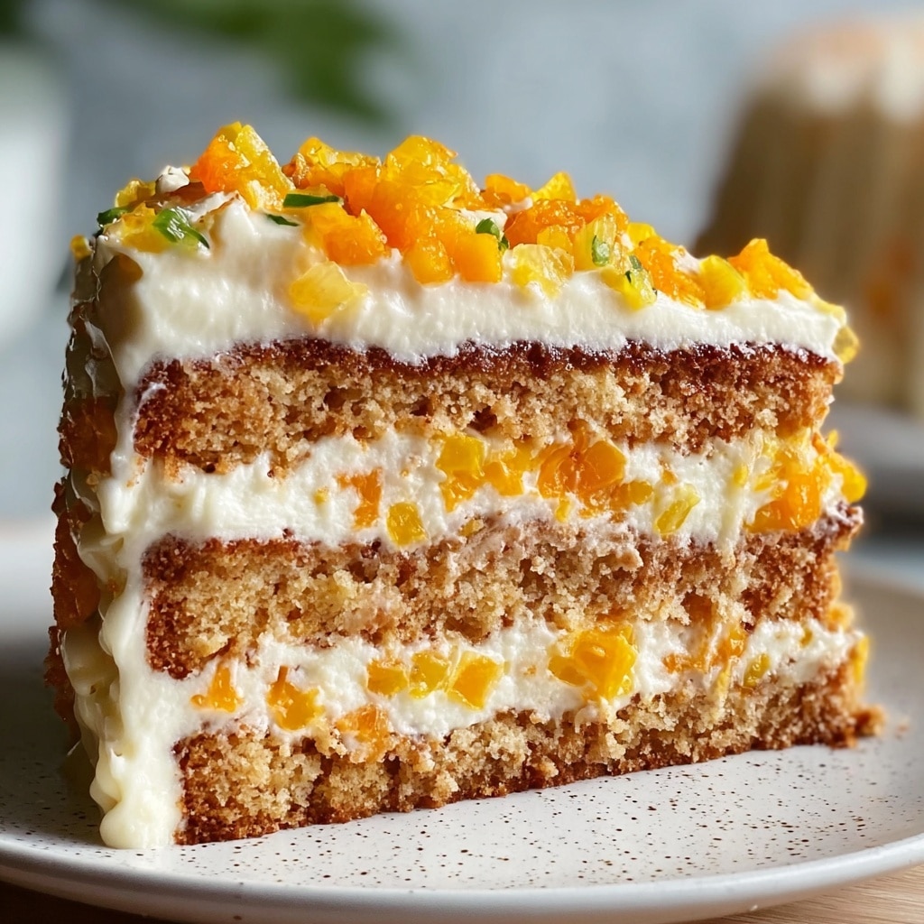 Pineapple Carrot Cream Cake: Moist & Tropical Recipe - Recipe Image