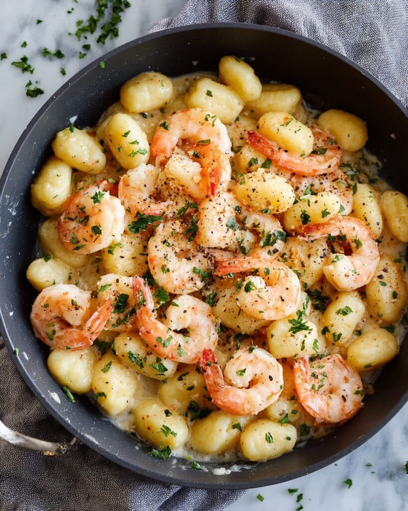 Creamy Garlic Parmesan Shrimp and Gnocchi Recipe
