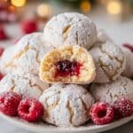 Raspberry Filled Almond Snowball Cookies Recipe
