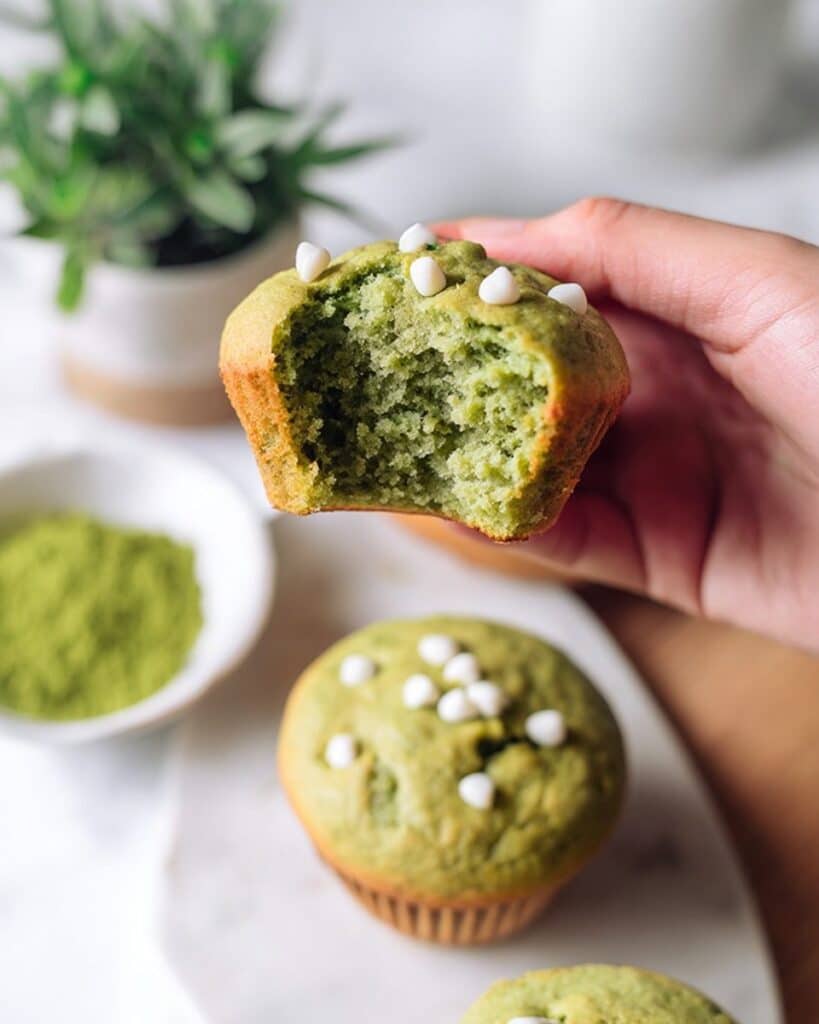 White Chocolate Matcha Muffins Recipe
