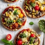 Veggie Pita Pizza with Pesto Recipe