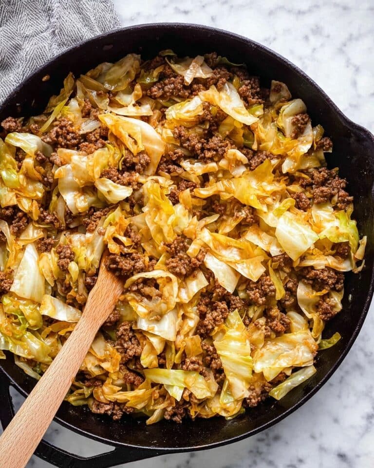 Ground Beef and Cabbage Skillet with Tomato and Balsamic Recipe