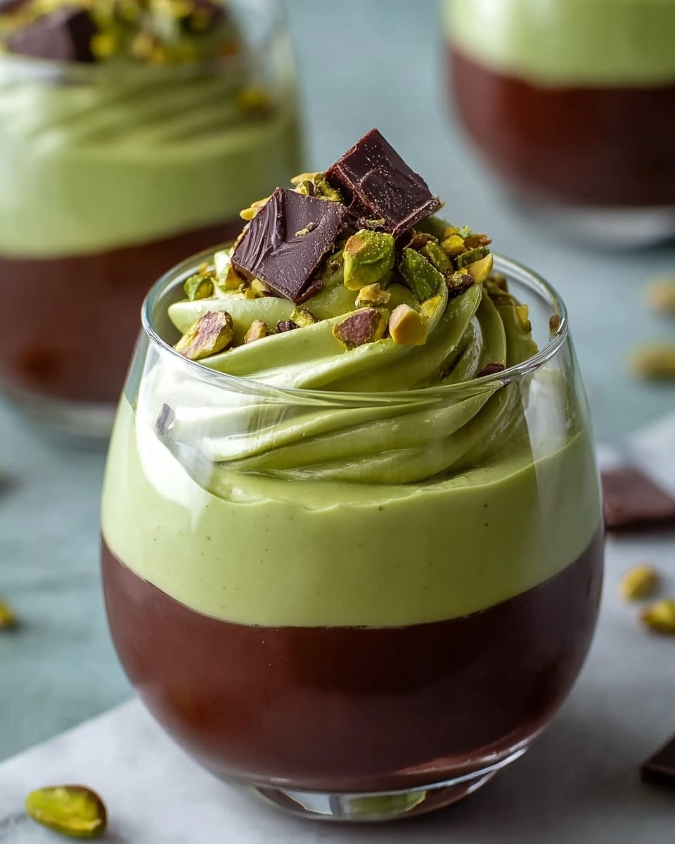 Pistachio Mousse with Chocolate Ganache Recipe - Recipe Image