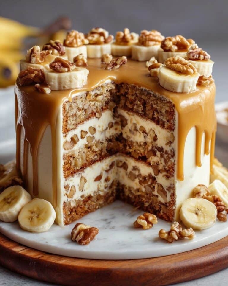 Heavenly Banana Walnut Cream Cake Recipe