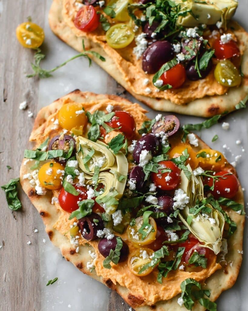 Mediterranean Naan Bread Pizza Recipe