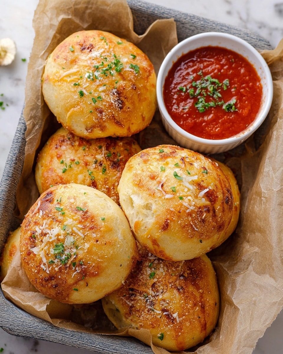 The image shows a white plate filled with six golden brown stuffed buns sitting on a white marbled surface. One bun is being pulled apart by a woman's hand, revealing a stretchy layer of melted white cheese mixed with small, round slices of red pepperoni inside. The buns have a soft, slightly shiny crust sprinkled with some green herbs and a light dusting of white flour on top. The inside dough looks fluffy, with the cheese stretching from the pulled bun to the plate. The warm lighting highlights the cheesy texture and the golden color of each bun. photo taken with an iphone --ar 4:5 --v 7