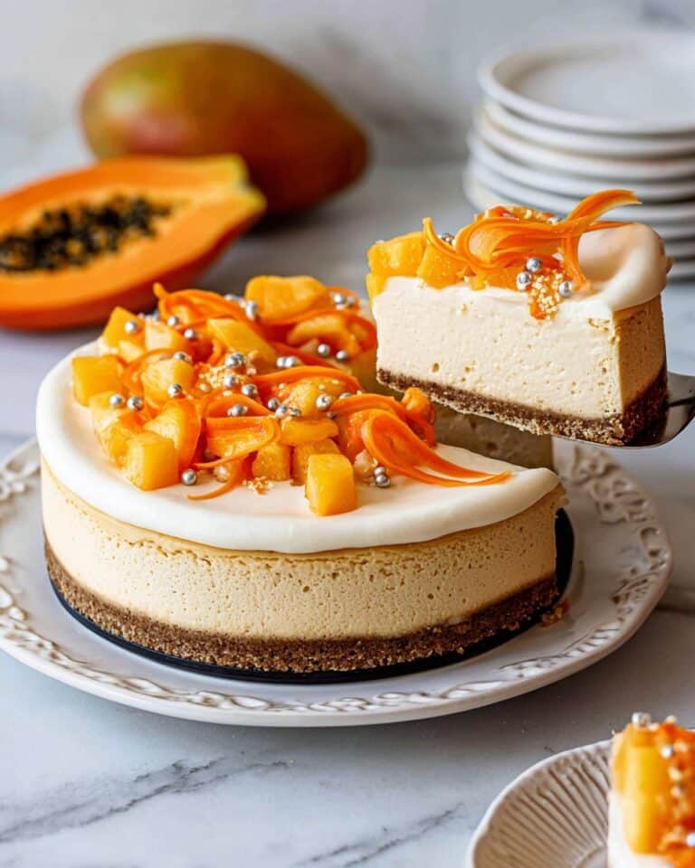 Papaya Vanilla Vegan Cheesecake Recipe